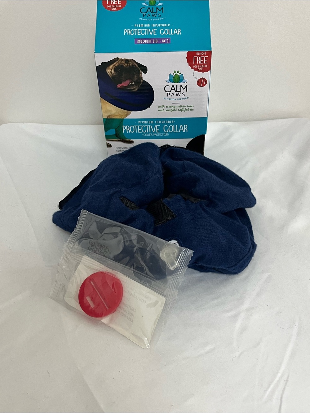 Calm Paws Protective Inflatable Collar - Navy Blue Size Medium